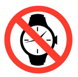 Horloges verboden